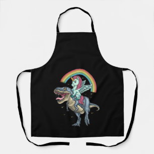 Delantal Unicorn Riding T rex Dinosaur
