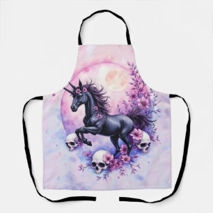 Delantal Unicornio a la luz de la luna entre rosas olvidada