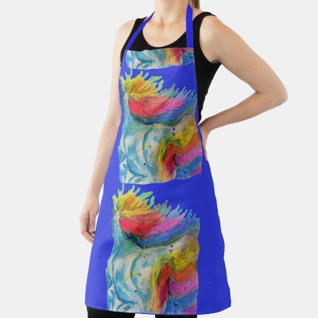 Delantal Unicornio acuarela Cute morado animal (in situ)