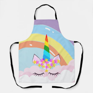 Delantal Unicornio Arcoíris en el Cielo Infantil