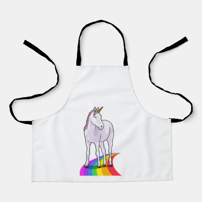 Delantal Unicornio con arcoiris (Anverso)
