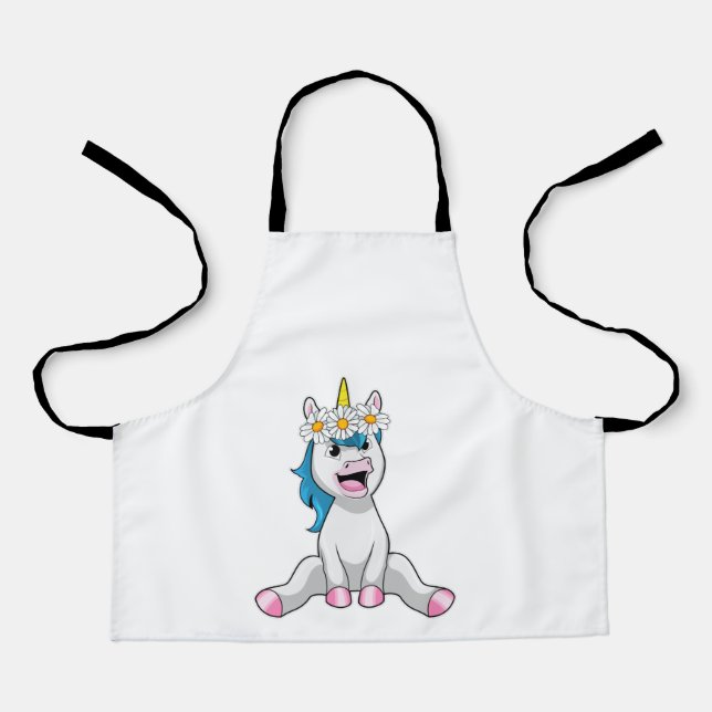 Delantal Unicornio con flores (Anverso)