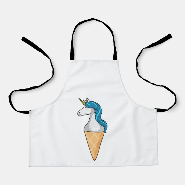 Delantal Unicornio con helado Waffle (Anverso)
