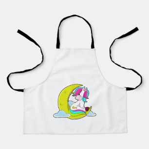 Delantal Unicornio con nubes y luna