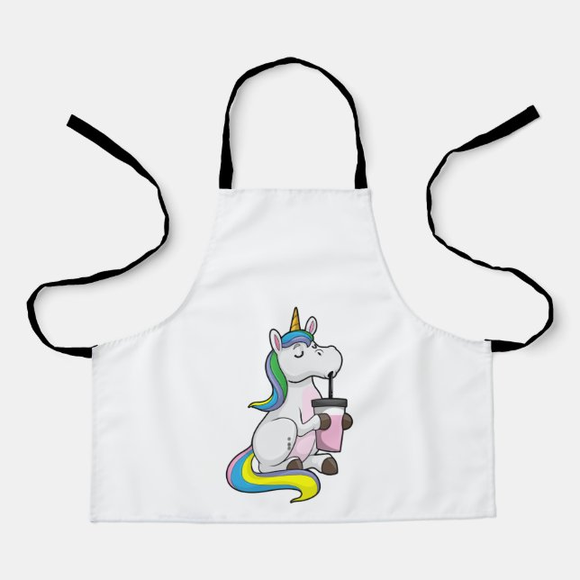 Delantal Unicornio con té de burbuja (Anverso)