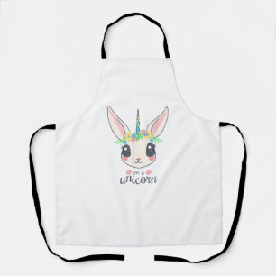 Delantal unicornio de conejo lindo y divertido