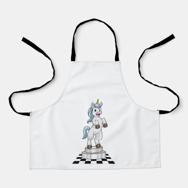 Delantal Unicornio en ajedrez como pieza de ajedrez Knight (Anverso)