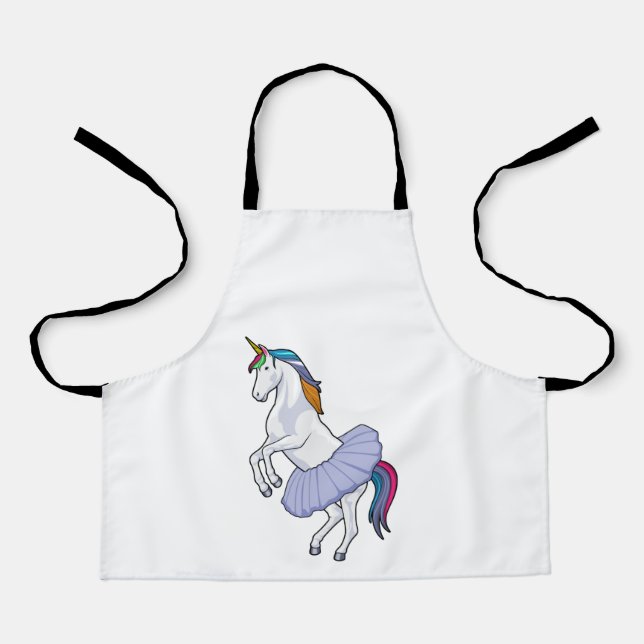 Delantal Unicornio en ballet con falda (Anverso)