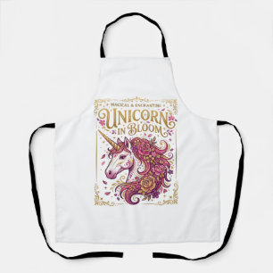 Delantal Unicornio en Flor Diseño Elegante de Zazzle_1