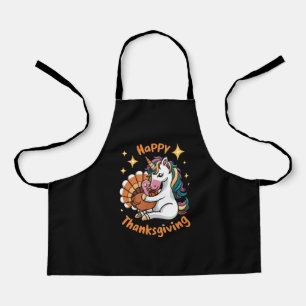 Delantal Unicornio Lindo Abraza Pavo Feliz Día de Acción de