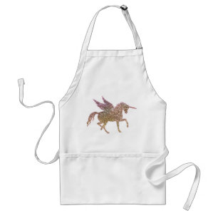Delantal Unicornio Pegaso Caballo Brillante Destellos Dorad