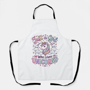 Delantal Unicornio Solo una chica que ama los unicornios Fo