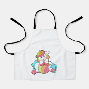 Delantal Unicornio tímido con almohada