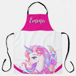 Delantal unicornio y personaliza la tripulación de tu nombr