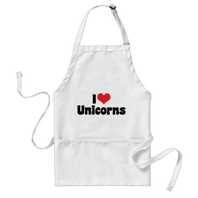 Delantal Unicornios de Corazón que Amo (Frente)