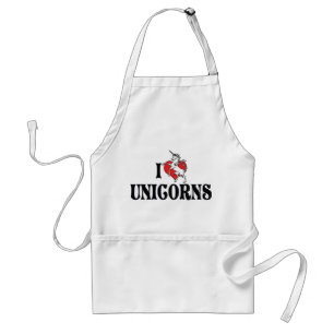 Delantal Unicornios de Corazón que Amo