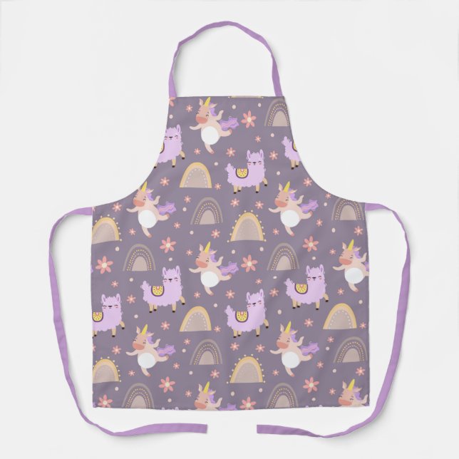 Delantal Unicornios Y Llamas (Anverso)