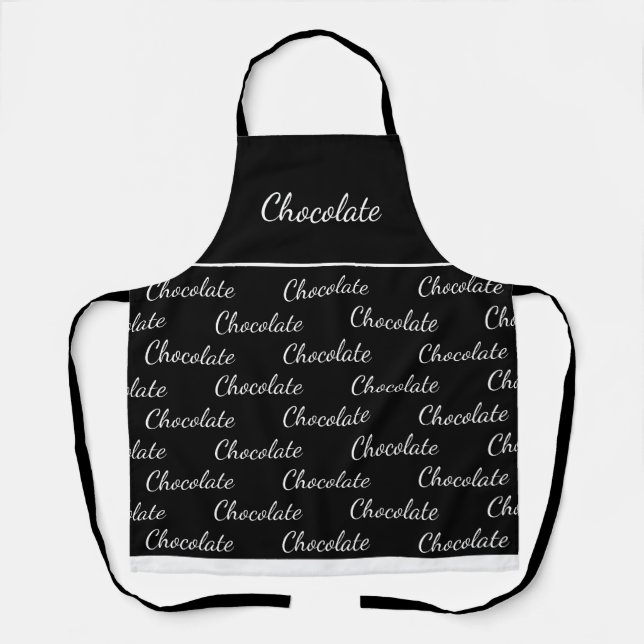 Delantal Uniforme de personal de chocolate negro blanco ele (Anverso)