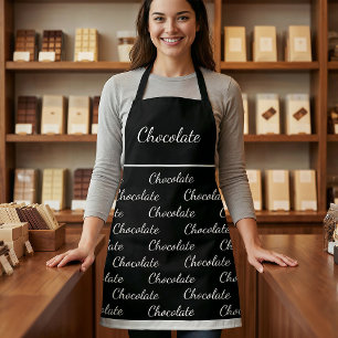 Delantal Uniforme de personal de chocolate negro blanco ele