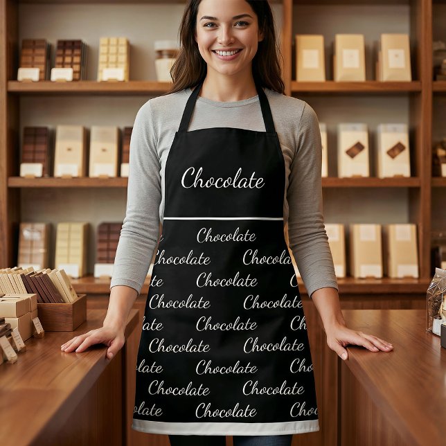 Delantal Uniforme de personal de chocolate negro blanco ele (Subido por el creador)