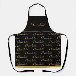Delantal Uniforme de personal de chocolate negro dorado ele