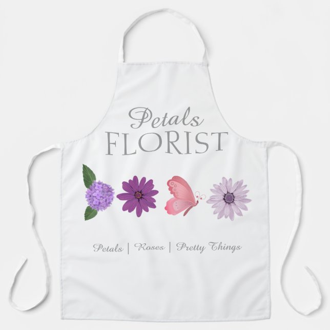 Delantal uniforme de personal de florería boutique moderna (Anverso)