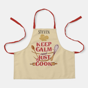 Delantal Unisex lindo mantener la calma cocinar agregar nom