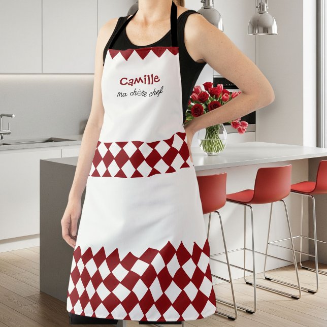 Delantal Unisex Red and White Checkered Apron - Modern  (Subido por el creador)