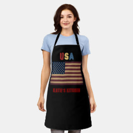 Delantal Unisex USA American Flag Retro