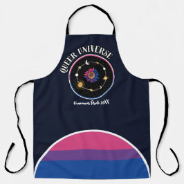 Delantal Universo gay LGBTQ, girasol de bandera bisexual