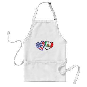Delantal USA Mexico Heart Flags