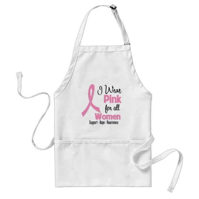Delantal Uso Rosa Para Todas Las Mujeres - Cáncer De Mama (Frente)