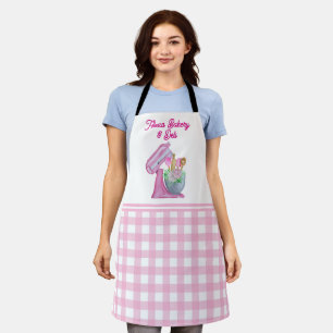 Delantal Utensilio de cocina floral acuarela personalizado