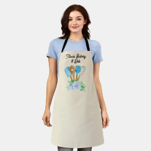 Delantal Utensilio de cocina floral acuarela personalizado