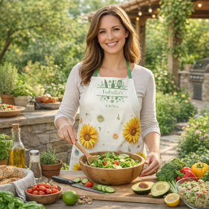 Delantal Utensilios de cocina amarillo girasol