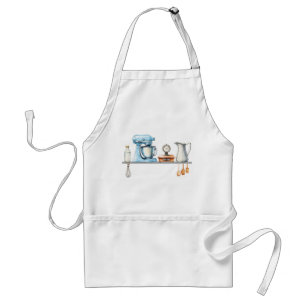 Delantal Utensilios de cocina azules y grises
