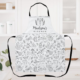 Delantal Utensilios de cocina personalizados a mano
