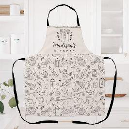 Delantal Utensilios de cocina personalizados a mano