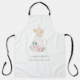 Delantal Utensilios de hormigón floral de la espátula rosa