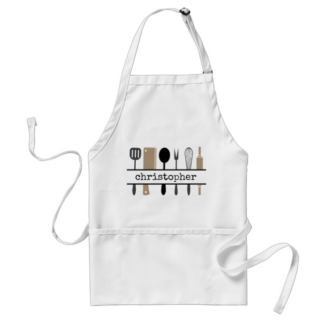 Delantal Utensilios del chef personalizados (Frente)