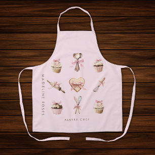 Delantal Utensilios rosados y tarta de pan Apron