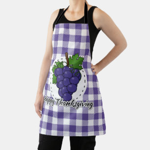 Delantal Uva sobre la pasta violeta - Feliz día de gracias