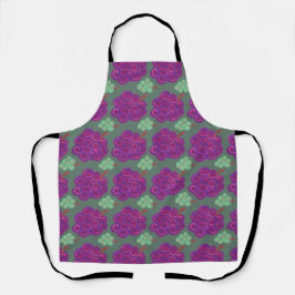 Delantal Uvas Moradas y Verdes