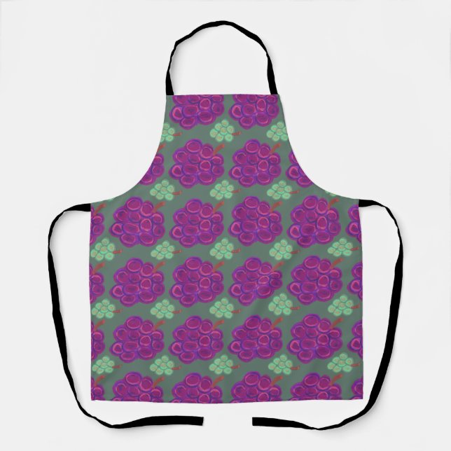 Delantal Uvas Moradas y Verdes (Anverso)