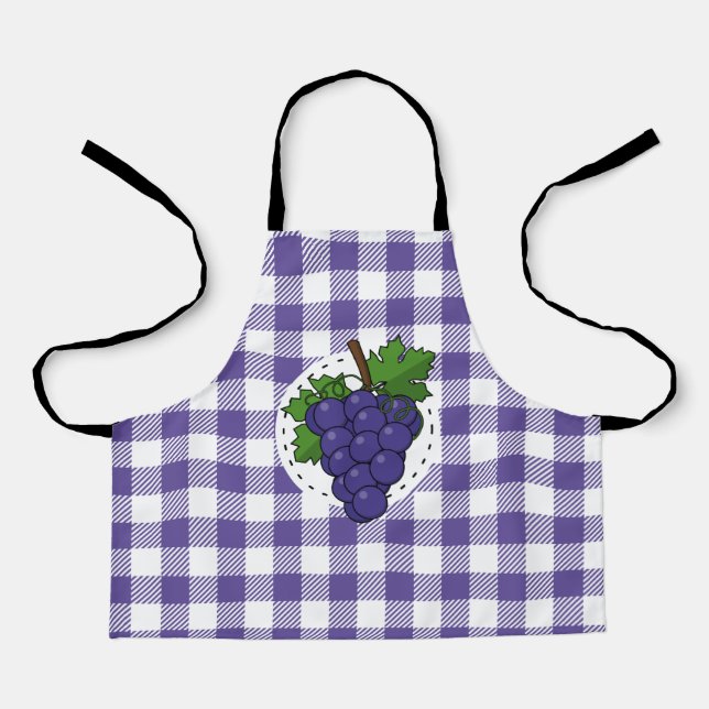 Delantal Uvas sobre la pasta de violeta blanca (Anverso)