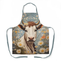 Vaca Cuta Con Flores De Daisy