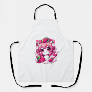 Delantal Vaca de fresa Kawaii Anime Fresa Leche _1