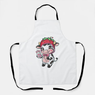 Delantal Vaca de fresa Kawaii Anime Fresa Leche _2