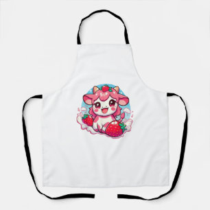 Delantal Vaca de fresa Kawaii Anime Fresa Leche _3