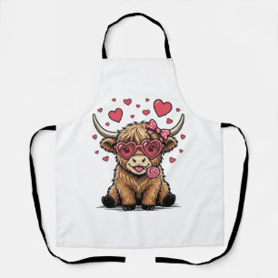 Delantal Vaca de las Tierras Altas Valentín Corazón Gafas V